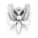 full body of Hawk bird with spreaded legs and wings tattoo design idea