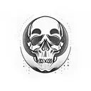 skull with piston rod tattoo design idea