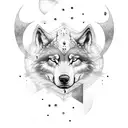nature forest Viking runes wolf tattoo design idea