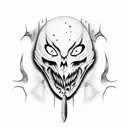 ghostface with knife tattoo design idea