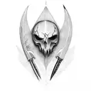 ghostface with knife tattoo design idea