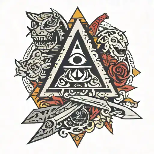 Triangle Knife Kali Silat tattoo design idea