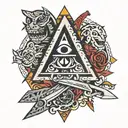 Triangle Knife Kali Silat tattoo design idea