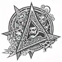 Triangle Knife Kali Silat tattoo design idea