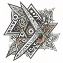 Triangle Knife Kali Silat tattoo design idea