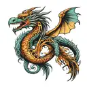 dragon and phoenix   tattoo design idea