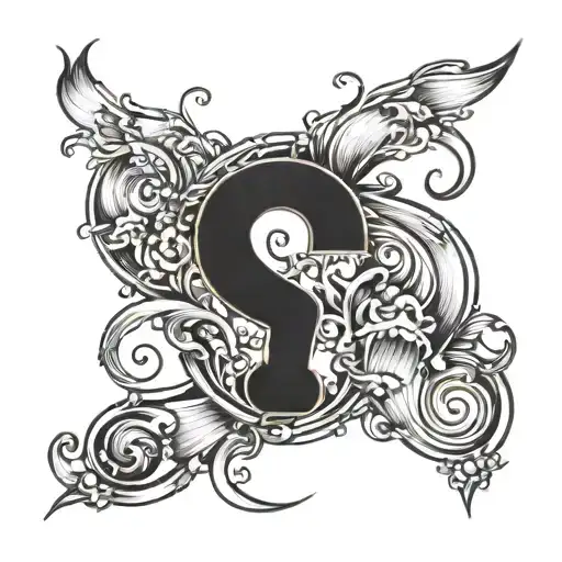 question mark tattoo design idea