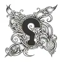 question mark tattoo design idea