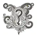question mark tattoo design idea