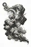 galaxy storm cloud tattoo design idea