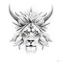 devil with lion mane tattoo design idea