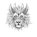 devil with lion mane tattoo design idea