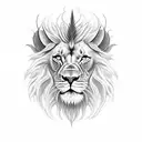 devil with lion mane tattoo design idea