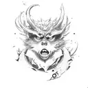 Aki from chainsaw man summoning devil dog  tattoo design idea