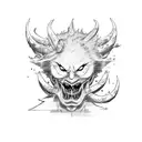 Aki from chainsaw man summoning devil dog  tattoo design idea