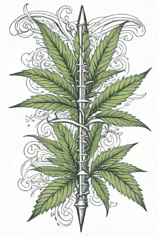 cannabis medical cross symbol tattoo design idea