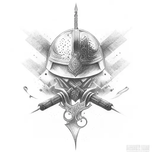 warrior and a pull uo bar tattoo design idea