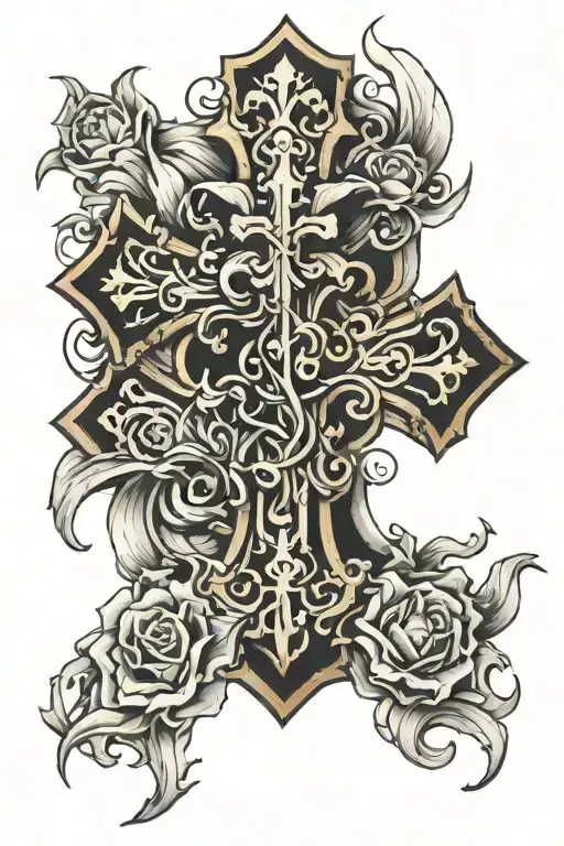 fading cross tattoo tattoo design idea