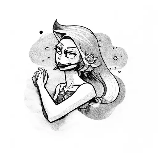 Steven Universe's Lapis Lazuli with water around tattoo design idea