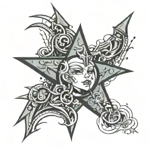 y2k star tattoo design idea