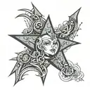 y2k star tattoo design idea
