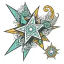 y2k star tattoo design idea