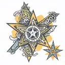 y2k star tattoo design idea