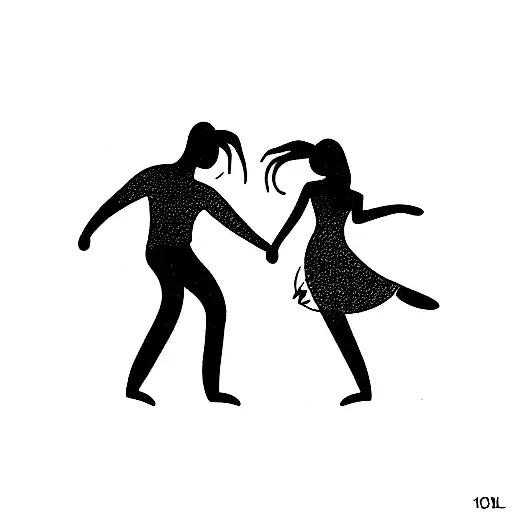couple dancing tattoo design idea