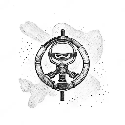 scuba diver  tattoo design idea