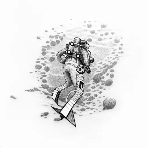 scuba diver  tattoo design idea