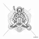 scuba diver  tattoo design idea