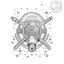 scuba diver  tattoo design idea