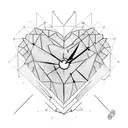 Even a broken heart can give love Like a broken clock gives the right time twice a day tattoo design idea