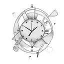 Even a broken heart can give love Like a broken clock gives the right time twice a day tattoo design idea