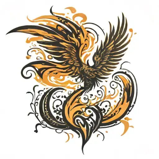 phoenix rising from the ashes tattoo design idea