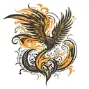 phoenix rising from the ashes tattoo design idea