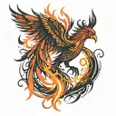 phoenix rising from the ashes tattoo design idea
