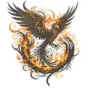 phoenix rising from the ashes tattoo design idea