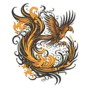 phoenix rising from the ashes tattoo design idea