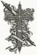 cross with sword  tattoo design idea