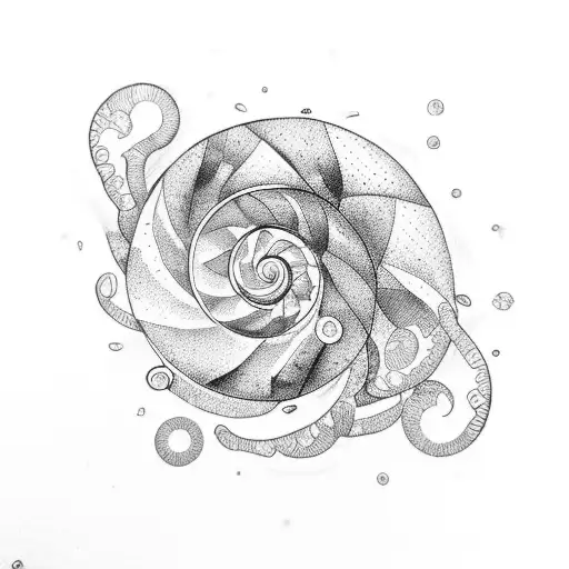golden spiral tattoo design idea