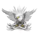 flying bald eagle Texas flag tattoo design idea