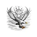 flying bald eagle Texas flag tattoo design idea