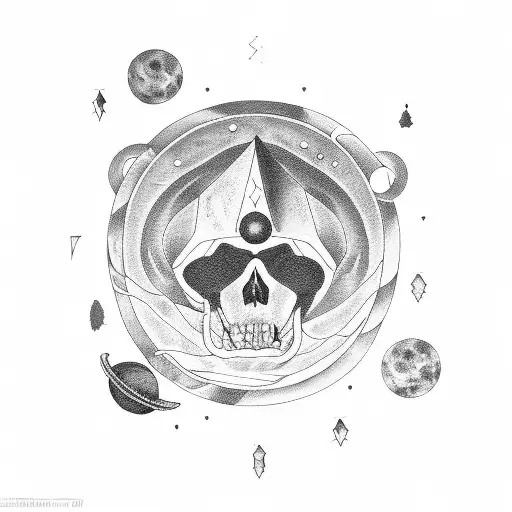 dark moon, dark matter, moon eclipse  tattoo design idea