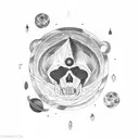 dark moon, dark matter, moon eclipse  tattoo design idea