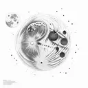 dark moon, dark matter, moon eclipse  tattoo design idea