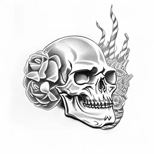 candy skull  tattoo design idea