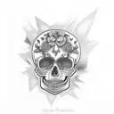 candy skull  tattoo design idea