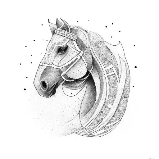 draft horse tattoo design idea