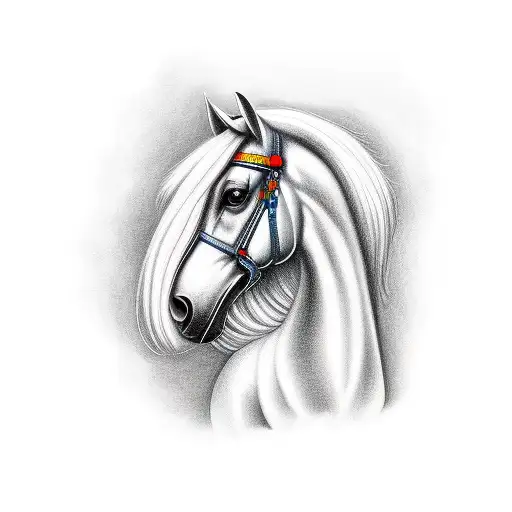 draft horse tattoo design idea